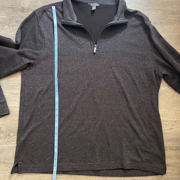 Van Heusen Flex Men’s Mock Neck Long Sleeve Quarter Zip Pullover Black Size XL - Picture 7 of 12